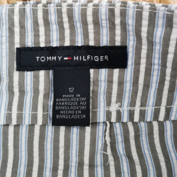 Tommy Hilfiger seersucker coastal striped nautical blue and grey skirt. Size 12 - Picture 3 of 5